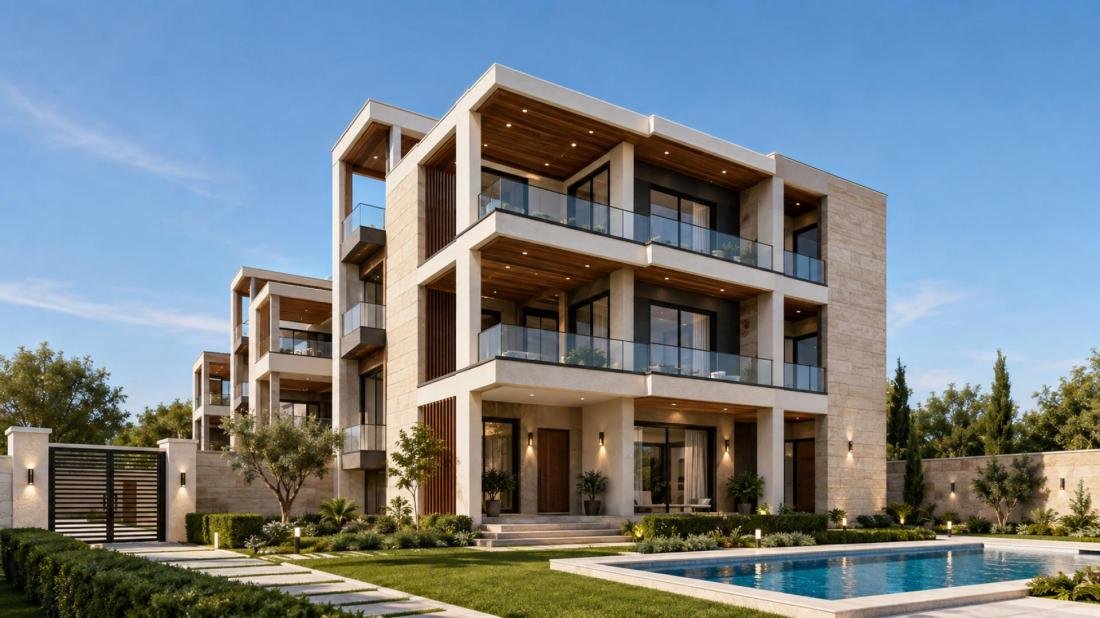 Kaplama sonrası villa görselleştirmesi