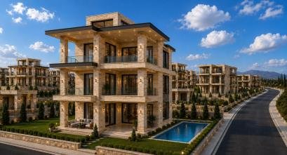 Kaplama sonrası villa görselleştirmesi