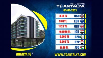 اسعار العملات مقابل الليرة التركية ليوم الأثنين 05-04-2021